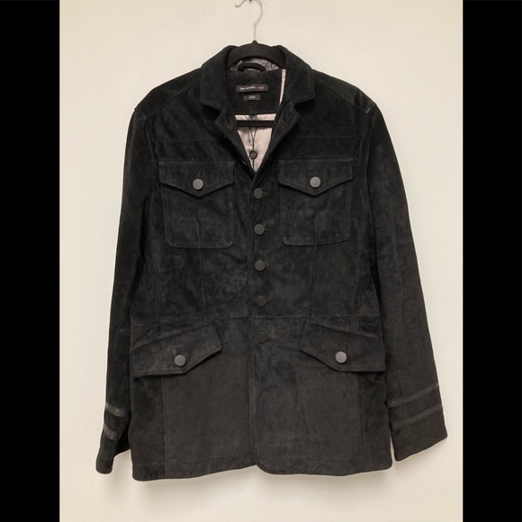 John Varvatos goat Suede Officer Jacket. Size Small. - Picture 7 of 9